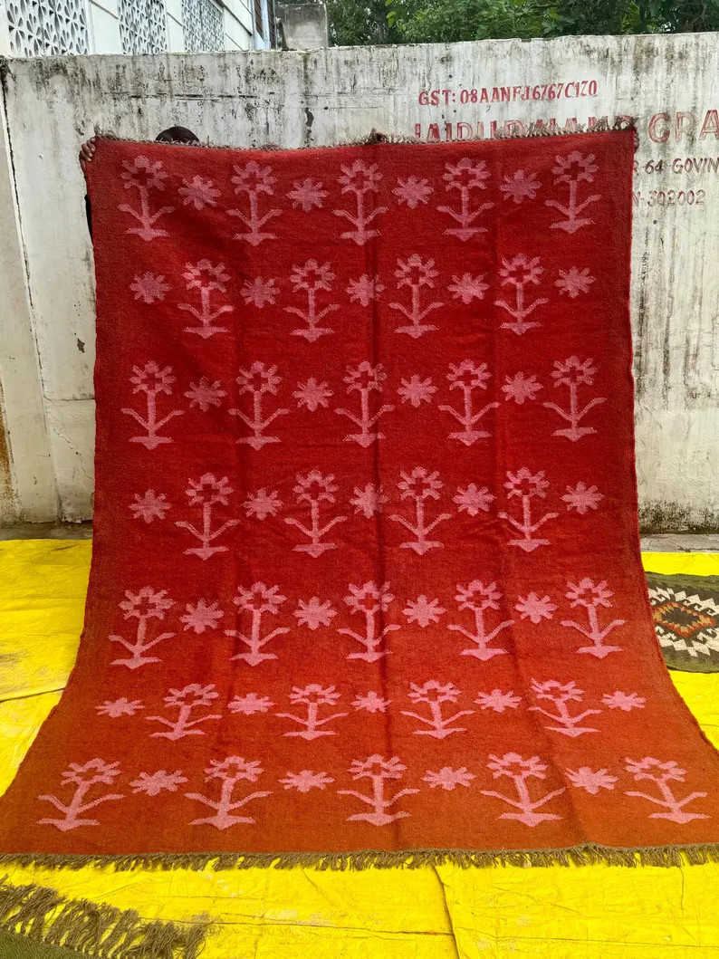 Multi Size Handwoven Red Pink Floral Kilim Rug. Traditional Kilim Rug for Bedroom | Kitchen | Liv... | Etsy (Global)