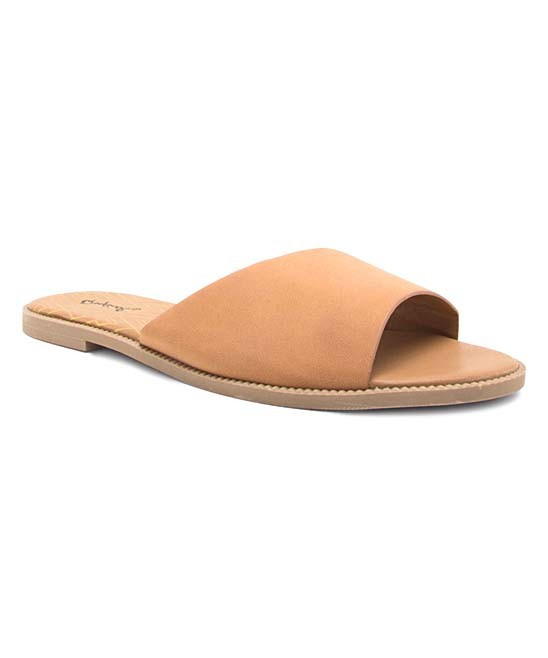Qupid Women's Sandals TAN - Tan Desmond Slide - Women | Zulily