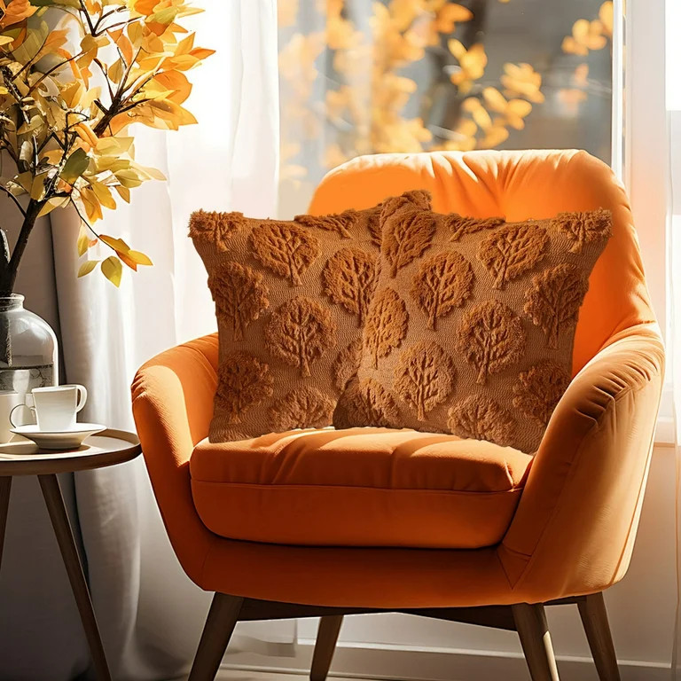 XIA0LE Fall Throw Pillow Leaves Embroidery Pillow 18x18in, Thanksgiving Day Autumn Decorations Pi... | Walmart (US)