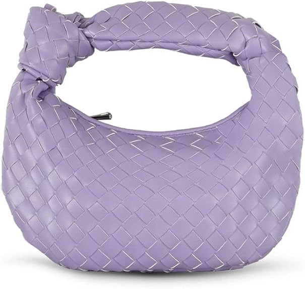 Nirmeiu Woven Handbag for Women PU Shoulder Bag Small Leather Purses Fashion Mini Clutch | Amazon (US)