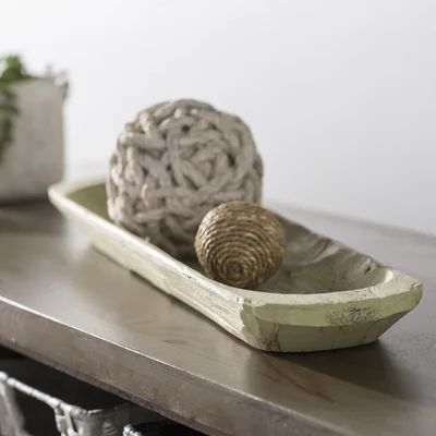 Rustic Baguette Dough Bowl Size: 6" H x 22" W x 2.5" D, Finish: Green | Wayfair North America