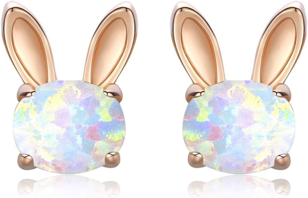 Hypoallergenic Earrings/Necklace Opal Jewelry Set Synthetic Opal Star Stud Earrings Tiny Small Ra... | Amazon (US)