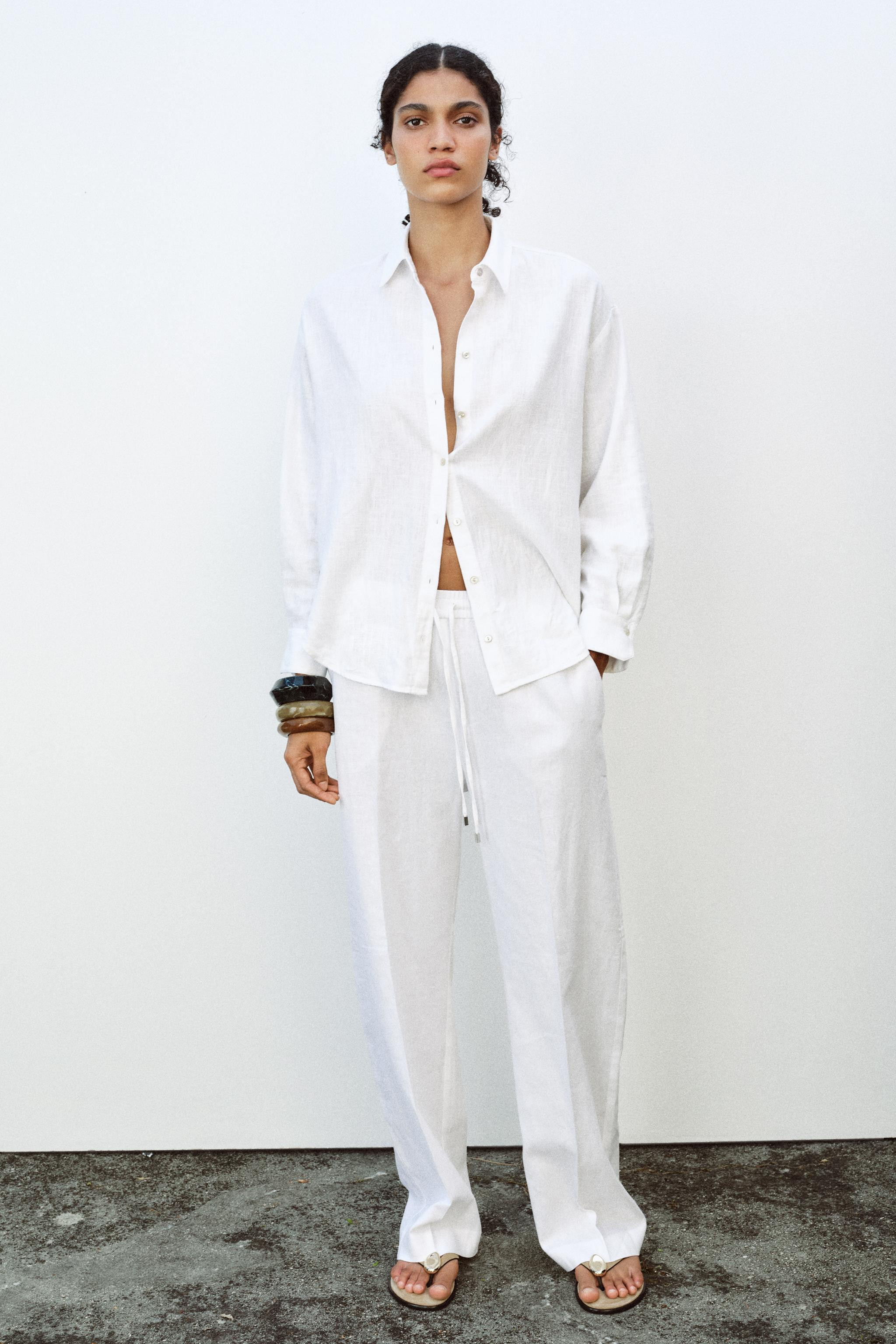 OVERSIZE LINEN BLEND SHIRT | Zara UK