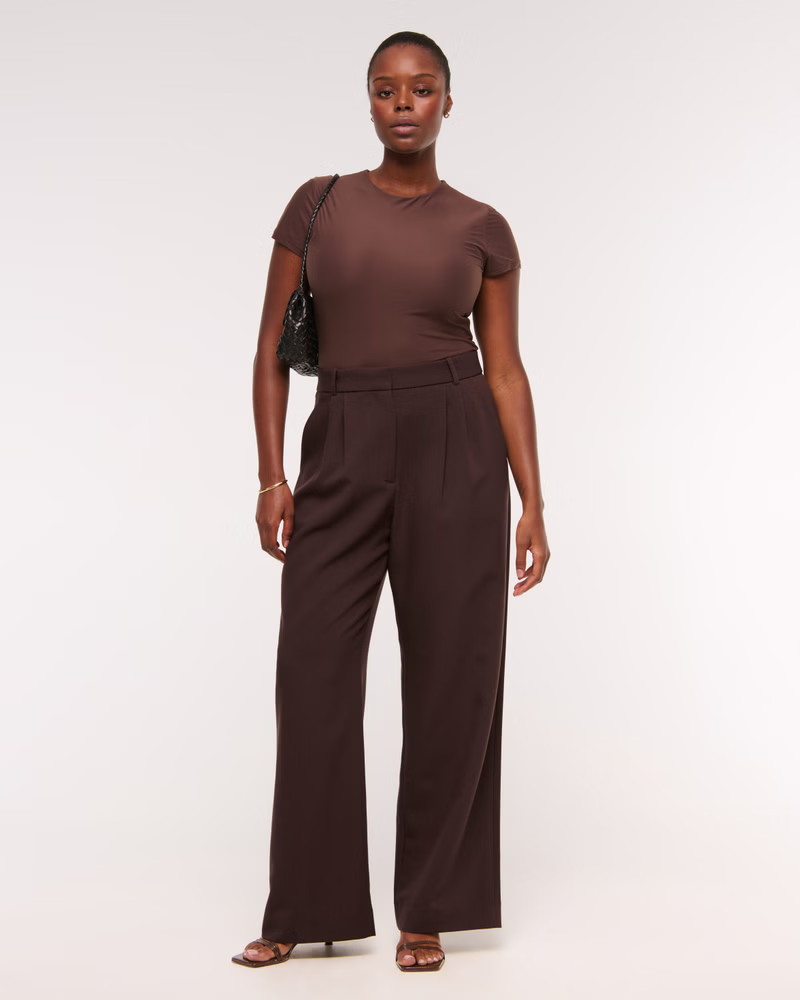 A&F Sloane Tailored Wide Leg Pant | Abercrombie & Fitch (US)