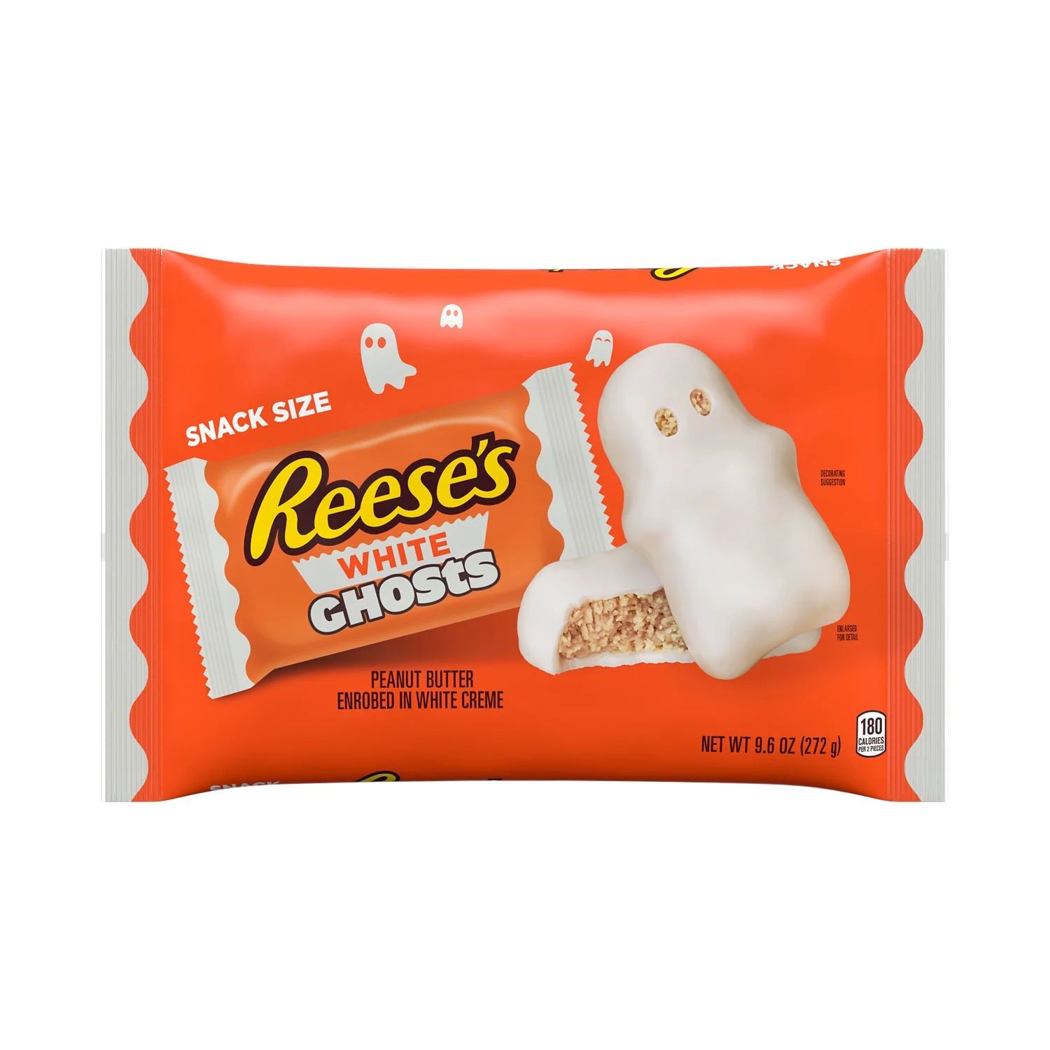 Reese's White Creme Snack Size Peanut Butter Ghosts Halloween Candy, Bag 9.6 oz | Walmart (US)