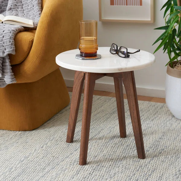Marini Round Marble End Table | Wayfair North America