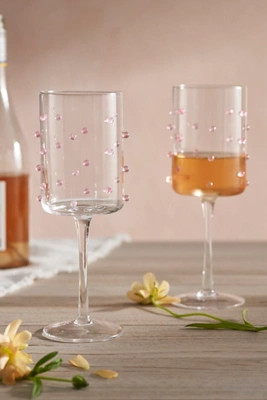 Pink Confetti Wine Glasses, Set of 2 | Terrain