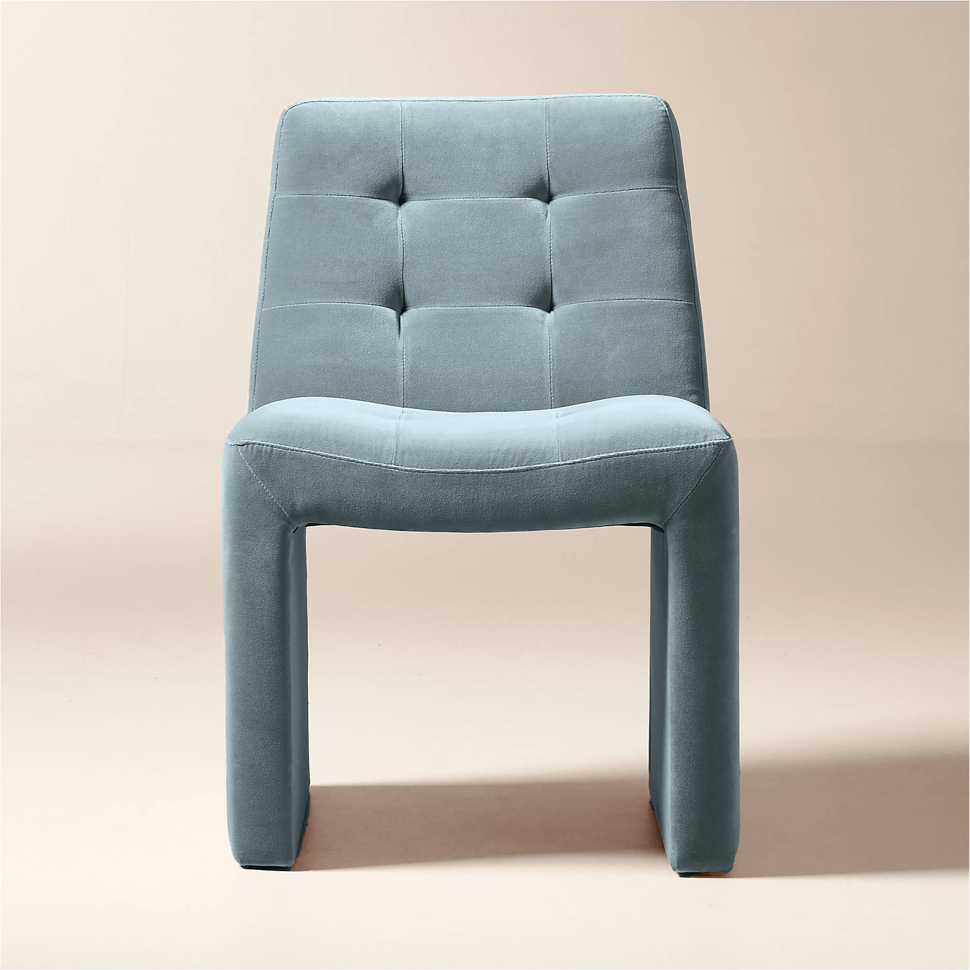 Hank Tufted Light Blue Velvet Dining Chair + Reviews | CB2 | CB2