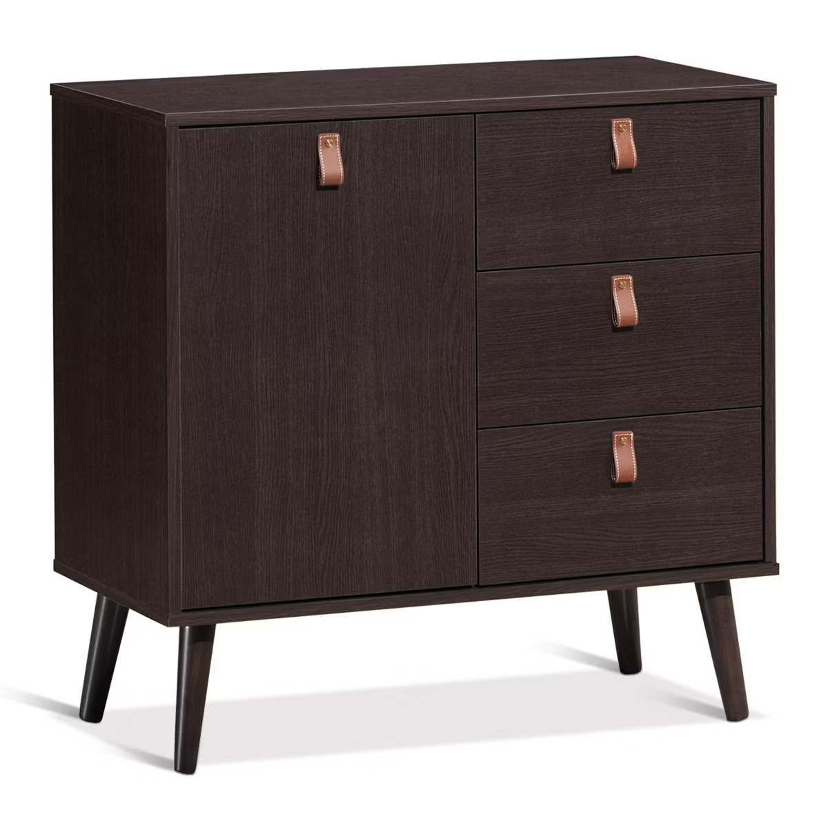 Tangkula 3-Drawer Storage Cabinet Entryway Console Table with Doors & Solid Wood Legs | Target