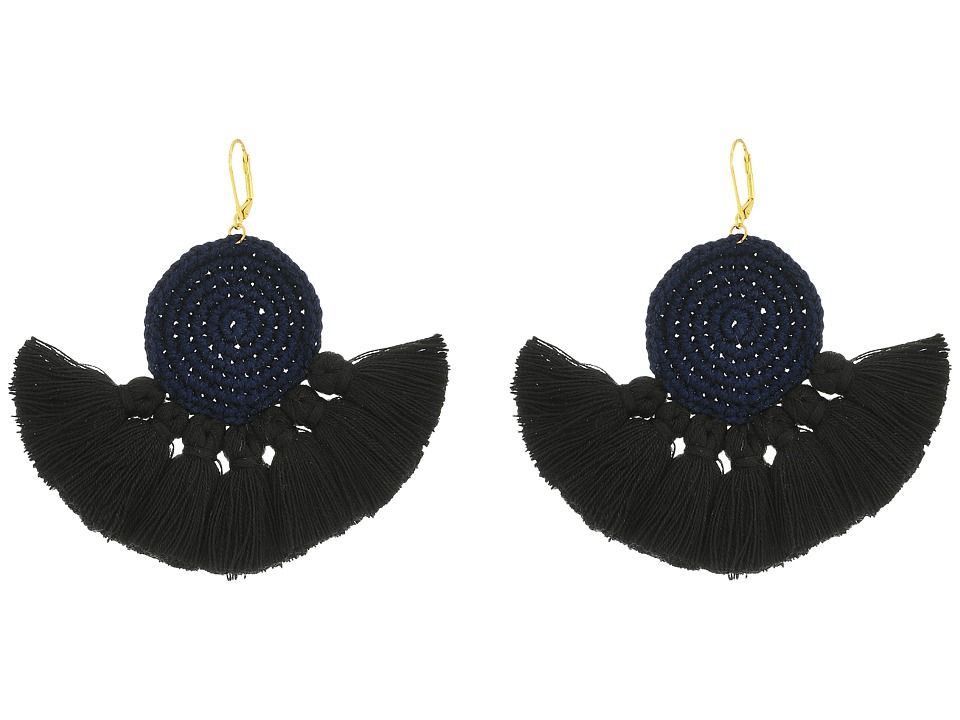 SHASHI - Lena Tassel Earrings (Black) Earring | Zappos