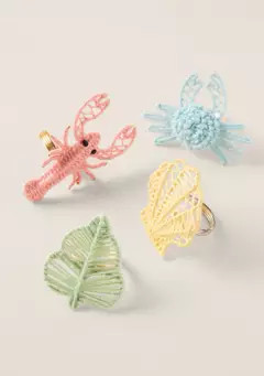 Crown & Ivy™ Sewing Down South x  Crown & Ivy™ Set of 4 Kiawah Napkin Rings | Belk