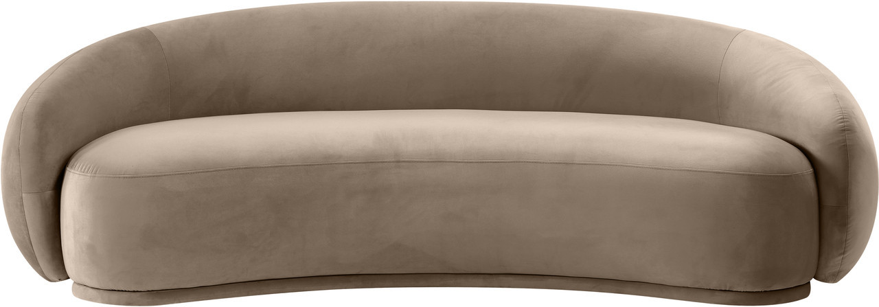 Emery Velvet Sofa In Taupe | 1stopbedrooms