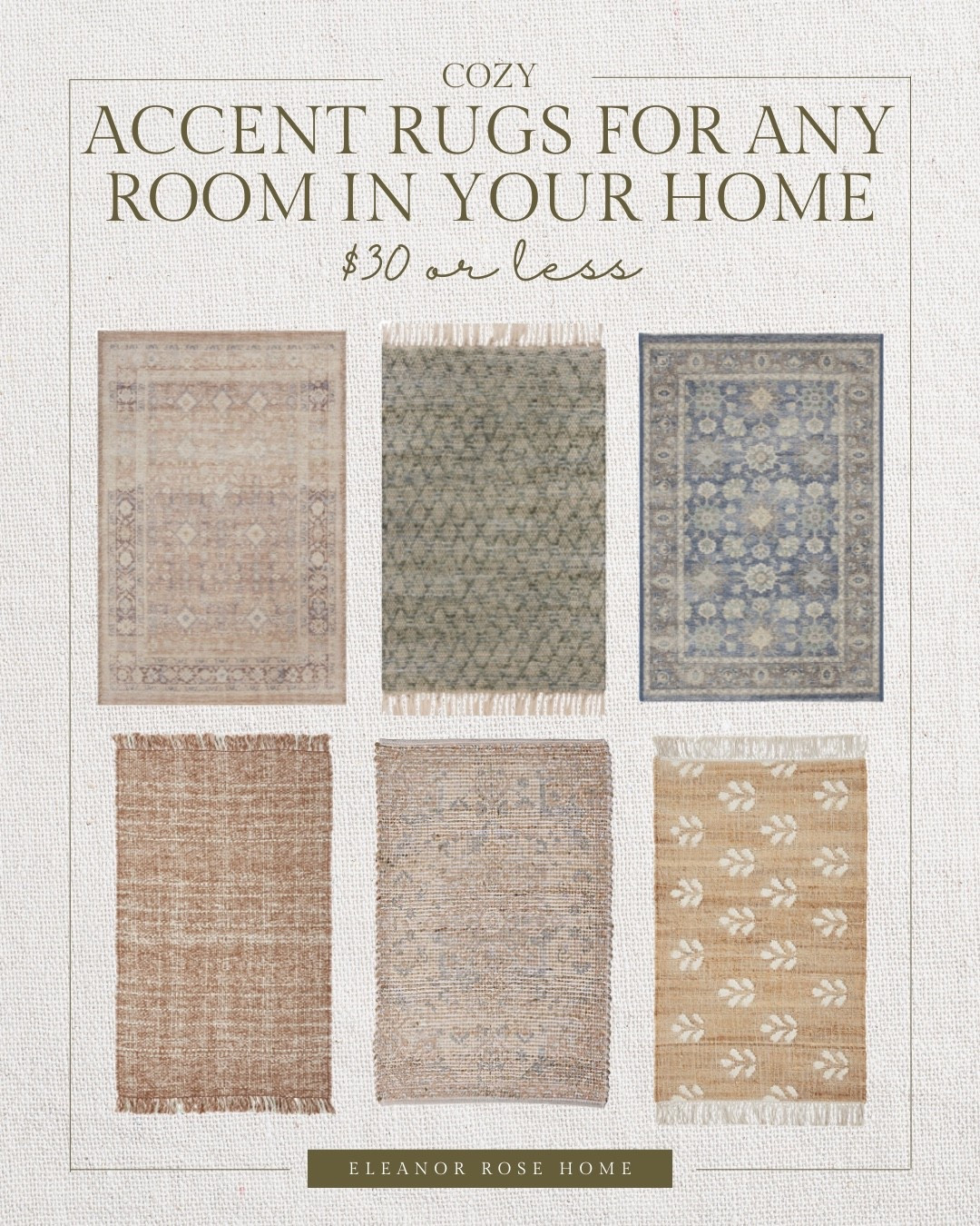 Cozy accent rugs for any room in your home under $30. 

#LTKFindsUnder50 #LTKHome