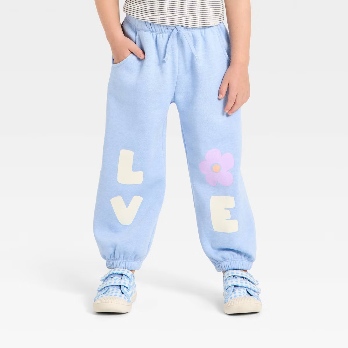 Toddler Girls' Love Jogger Pants - Cat & Jack™ Blue | Target