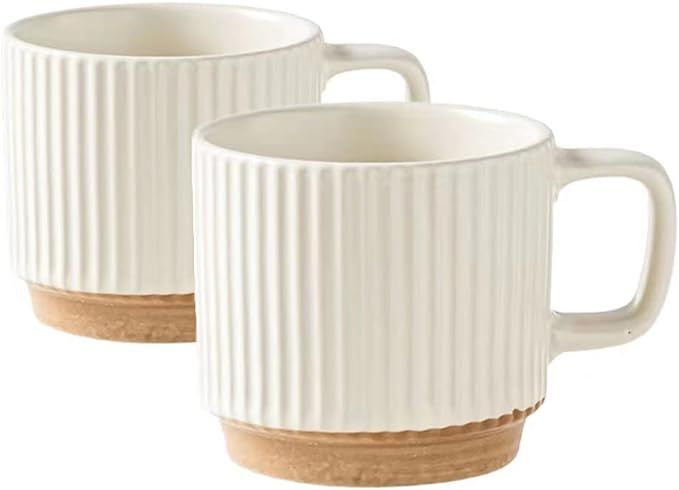 cawein Ceramic Mug 2Pcs, Ceramic Coffee Cups,milk cup, Ceramic mugs for home and office,Microwave... | Amazon (US)