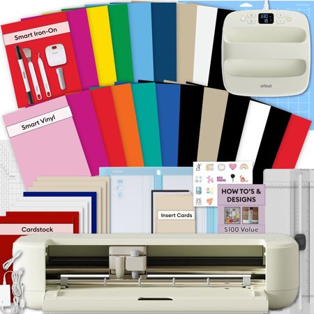 Cricut Explore 5 Cutting Machine Essentials Bundle with EasyPress 9x9 Heat Press, Smart Vinyl & Iron-On Sheets - DIY Cutting Machine for Vinyl and HTV | Walmart (US)