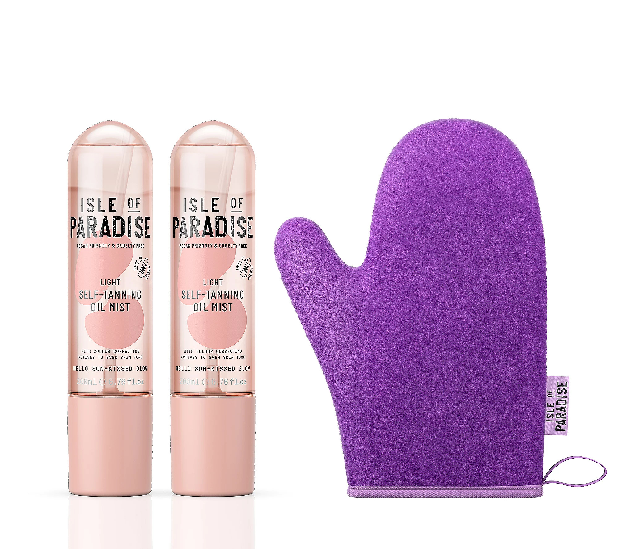 Isle of Paradise 6.76oz Self-Tanning Oil Mist Duo with Mitt | QVC