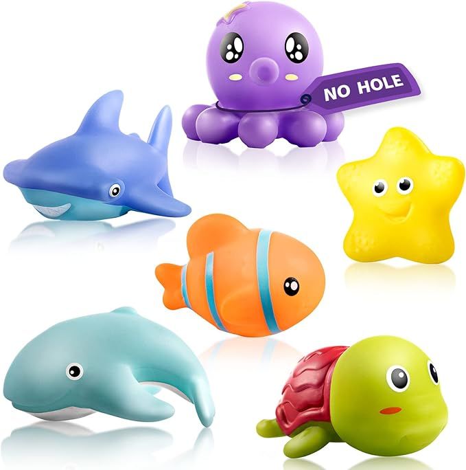 Mold Free Infant Bath Toys for 18 Months - No Hole Animal Bathtub Toys, Baby Bath Tub Toys No Mol... | Amazon (US)
