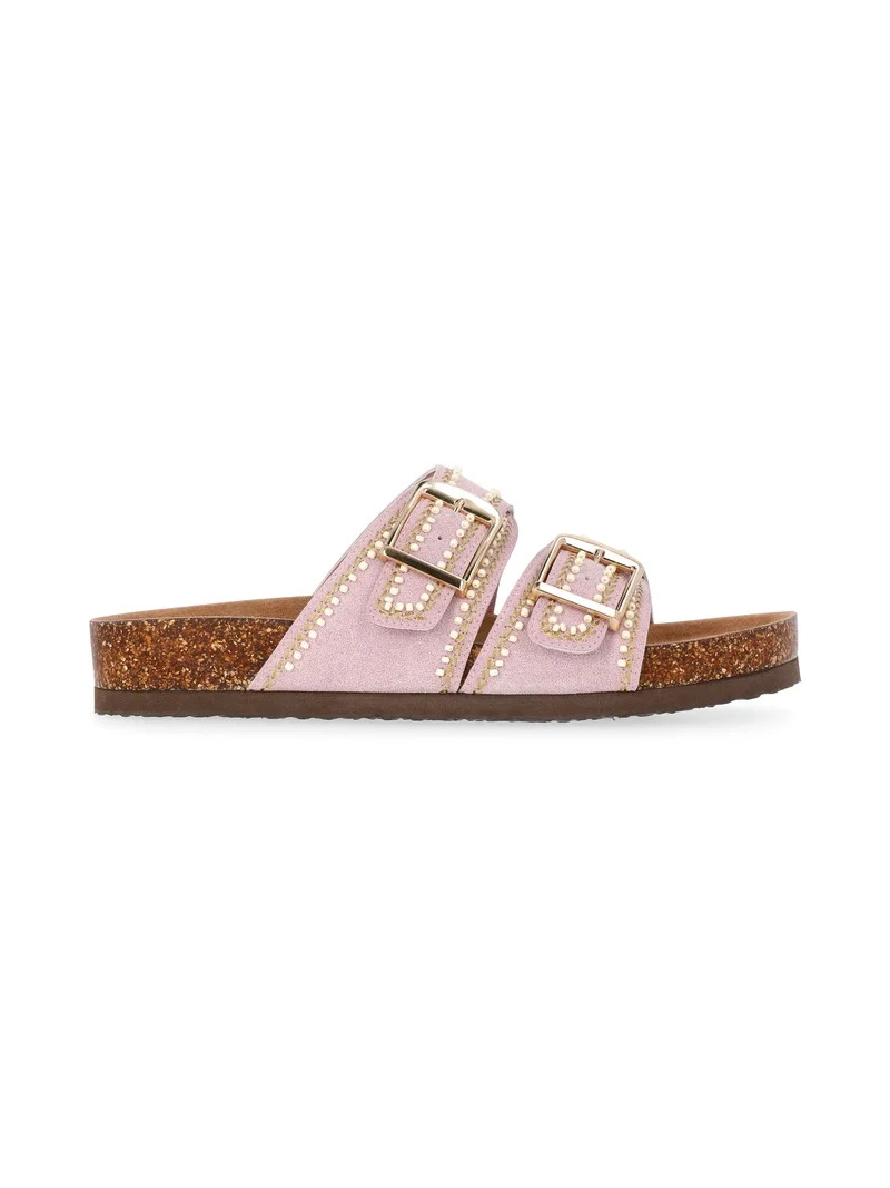 Time and Tru Women's Footbed Slide Sandals, Wide Width Available | Walmart (US)