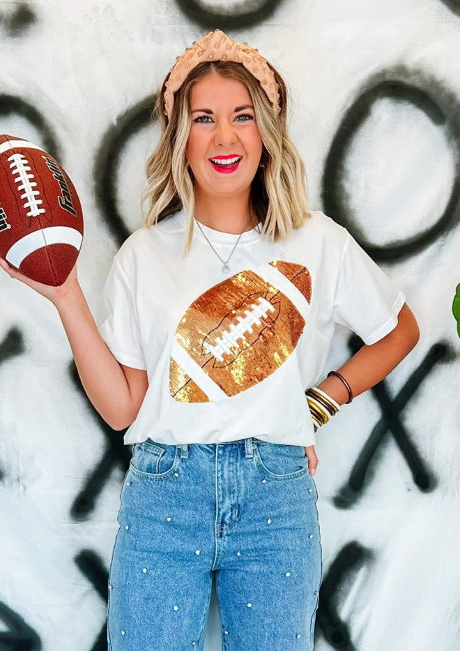 Gold Football Tee - White | Southern Roots