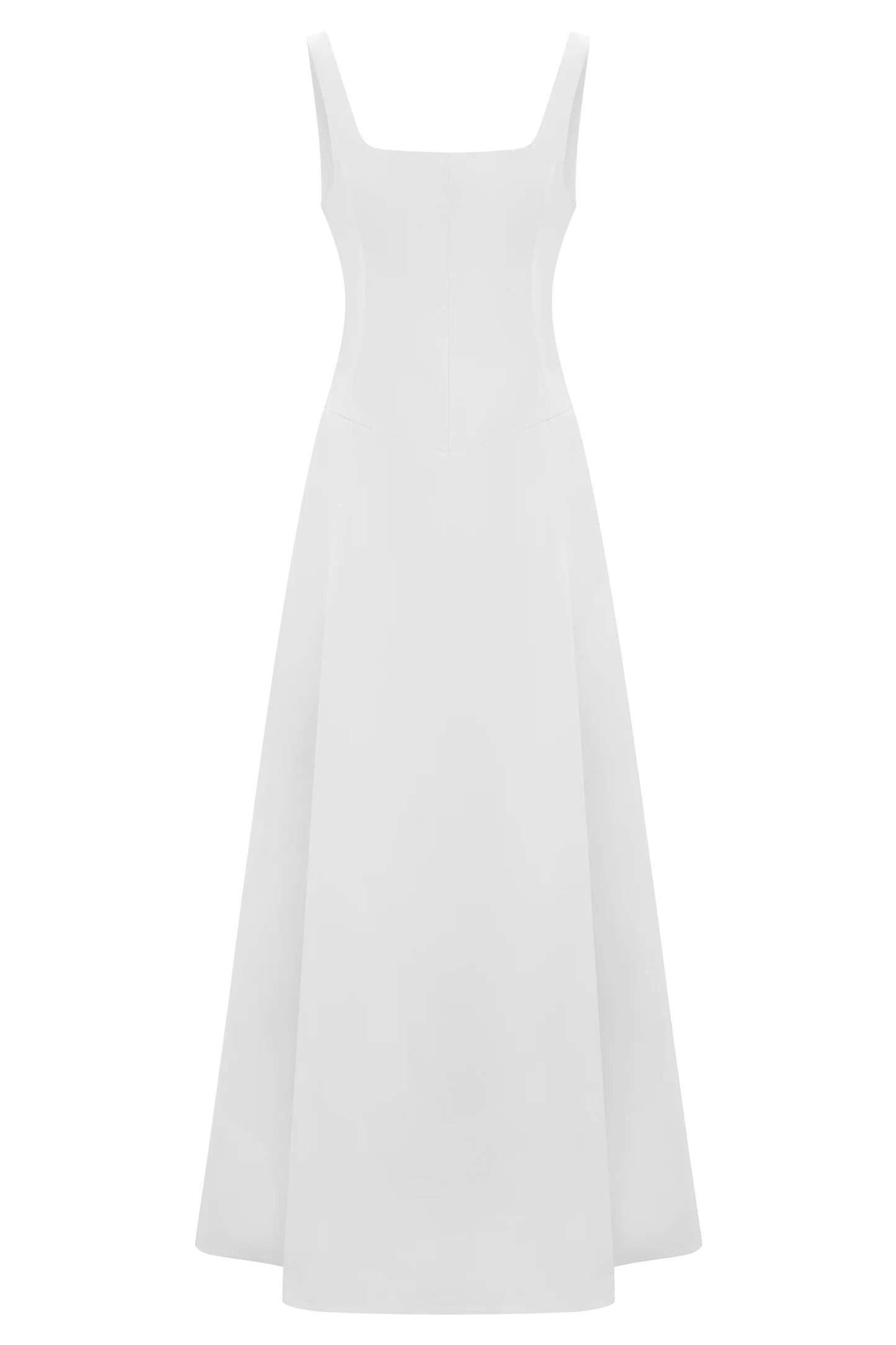 Drop Waist Cotton Maxi Dress - White | MESHKI US