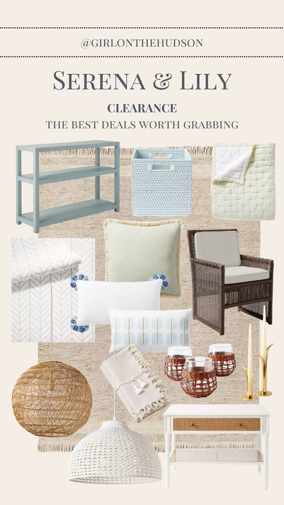Serena & Lily clearance: the best deals worth grabbing now while they're still available!! 

Furniture, rugs, lighting, tabletop and entertaining decor and accessories all on major sale...  

 #LTKdayinmylife #LTKHome #LTKSaleAlert