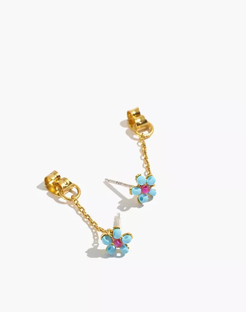 Seed Bead Daisy Chain Huggie Hoop Earrings | Madewell