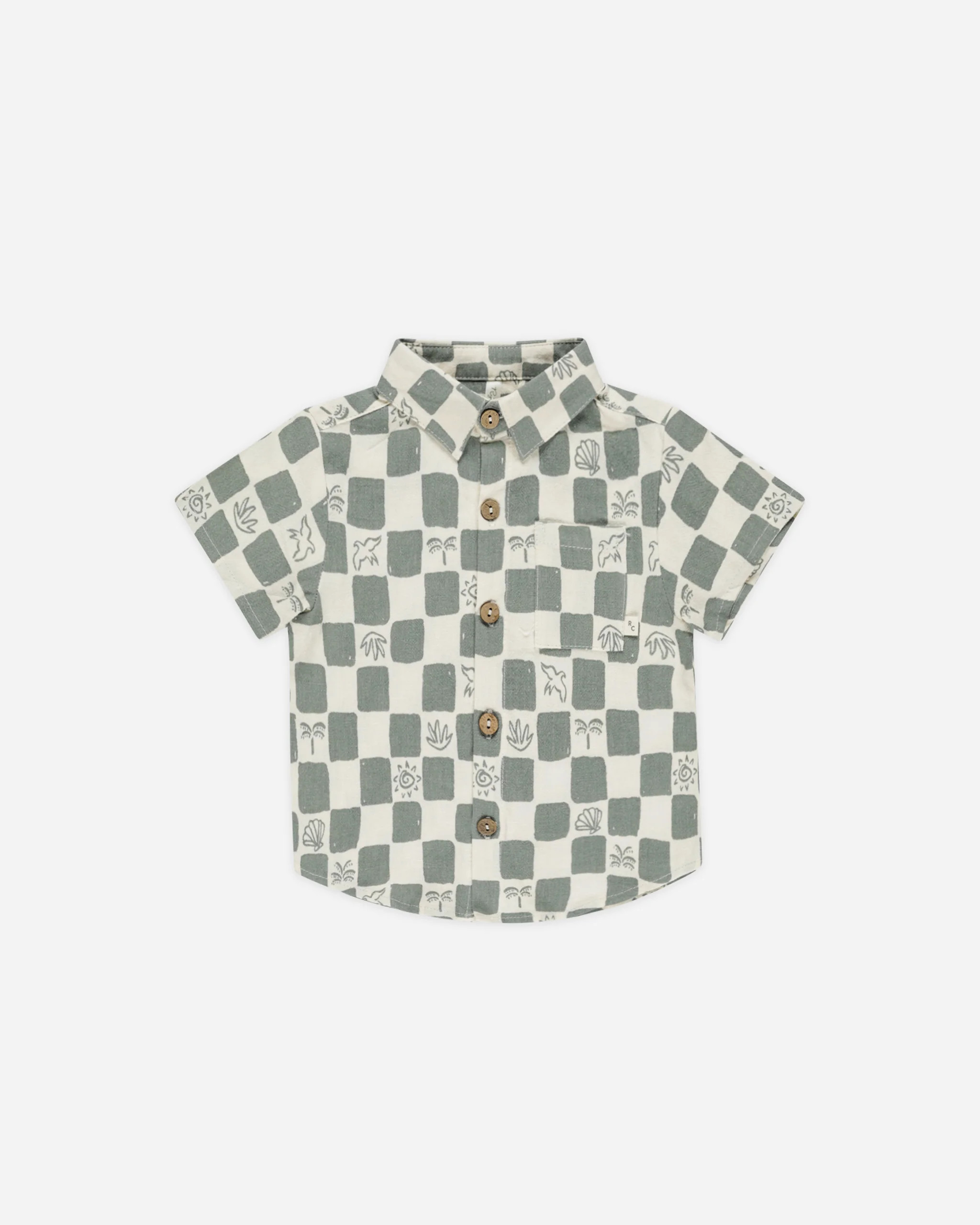 Collared Short Sleeve Shirt || Coastal Check | Rylee + Cru