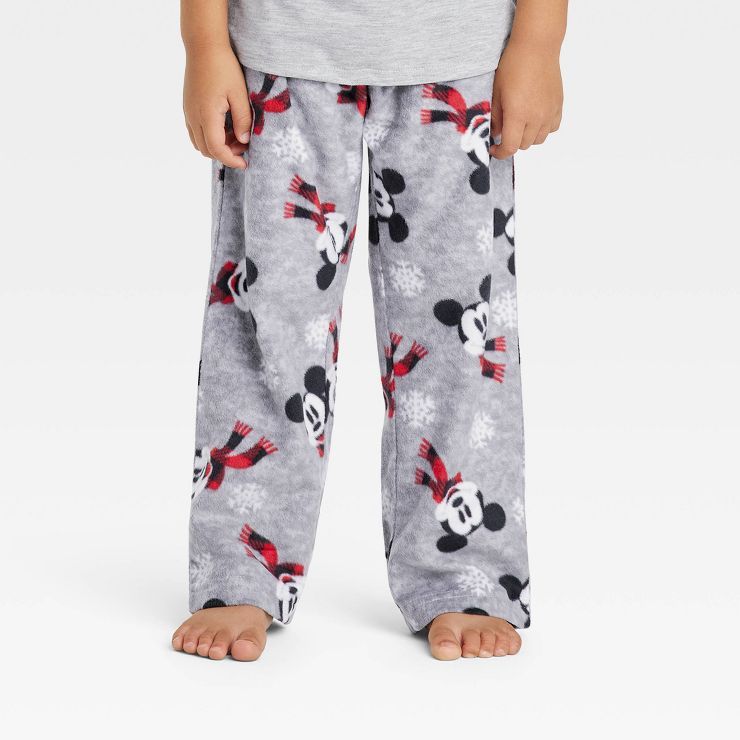 Toddler Holiday Mickey Mouse & Friends Fleece Matching Family Pajama Pants - Gray | Target