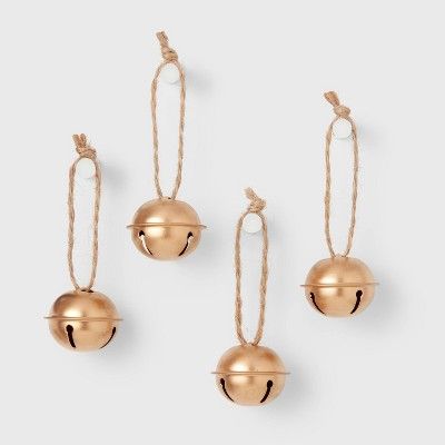 4ct Jingle Bell Christmas Tree Ornament Set Gold - Wondershop&#8482; | Target