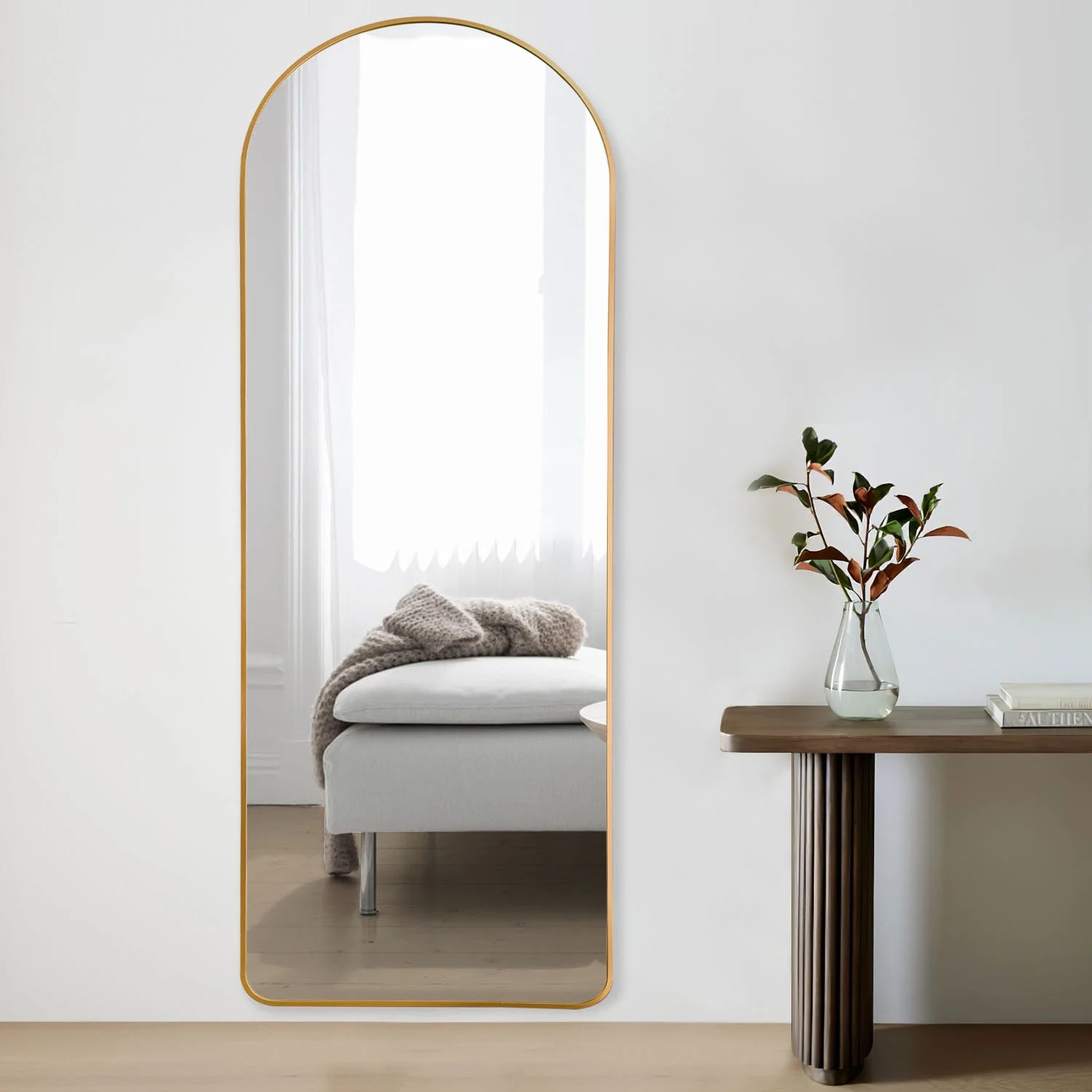 NeuType Gold Arch Arch Full Length Mirror 71"x24" Round Corner ,Aluminum Alloy | Walmart (US)
