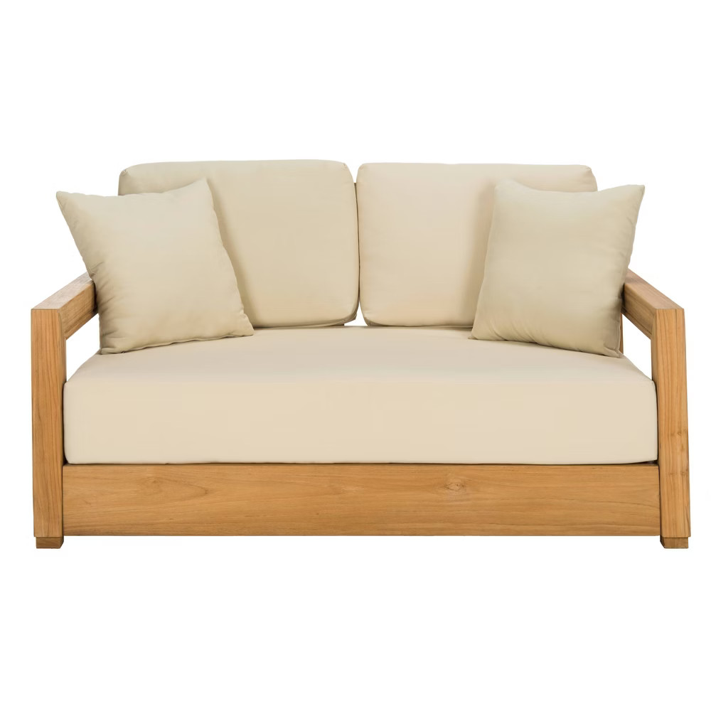 Montford Teak 2 Seat Bench Teak - Safavieh | Target
