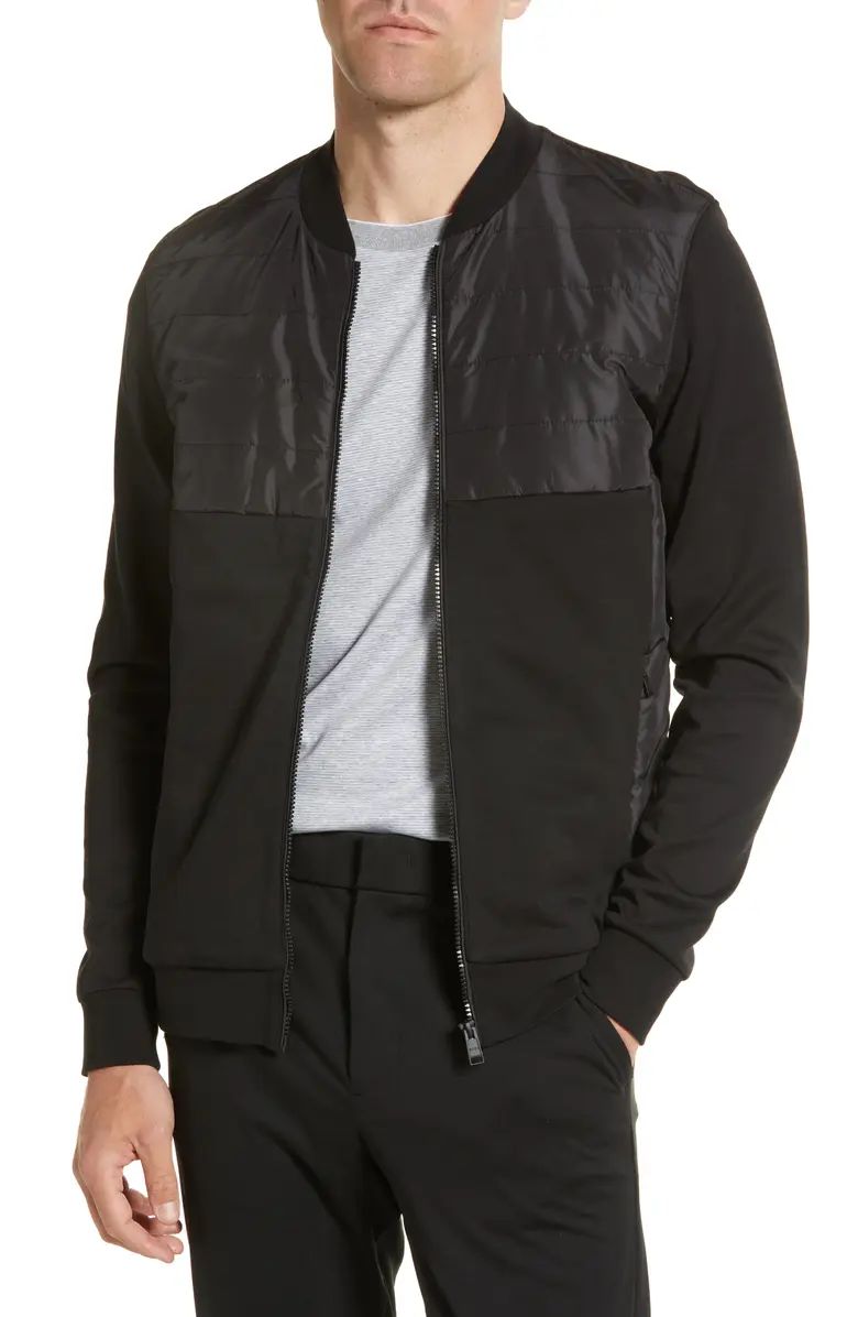 Men's Mixed Media Bomber Jacket | Nordstrom