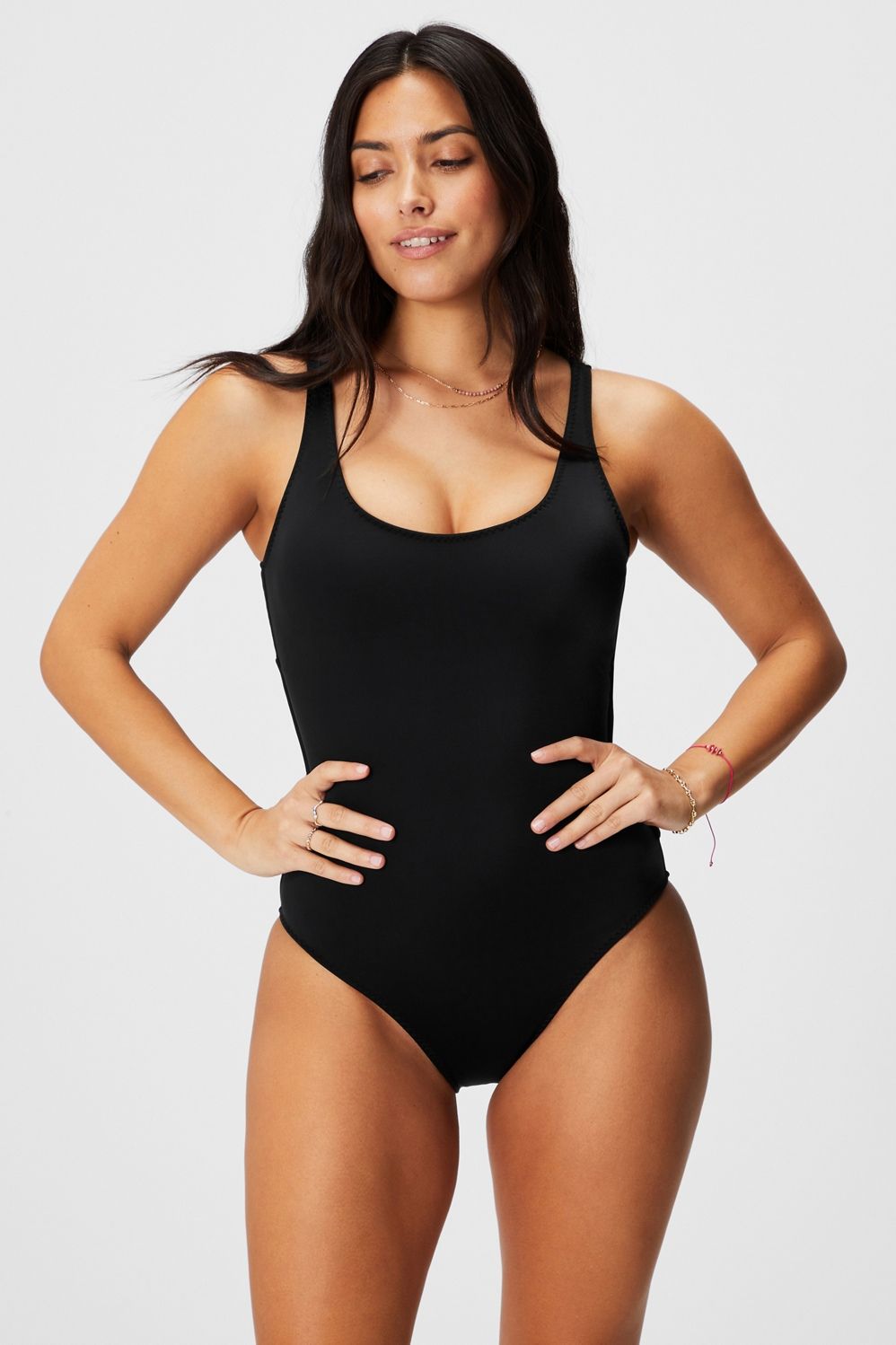 Scoop Tie Back Shaping One-Piece Swimsuit | Fabletics - North America
