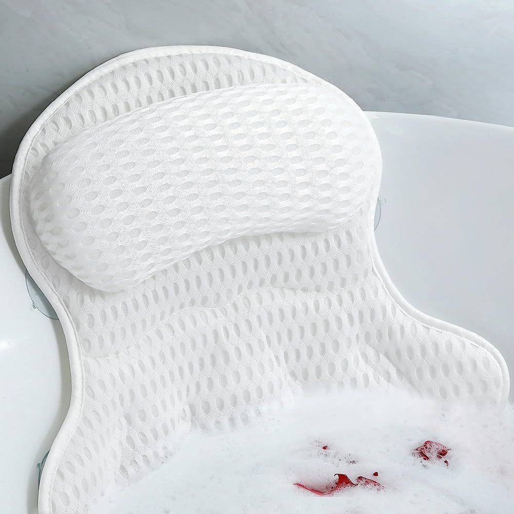 Bath Pillow Luxury Bathtub Pillow - Bath Pillows for Tub Neck and Back Support, Ergonomic Tub Pil... | Amazon (US)