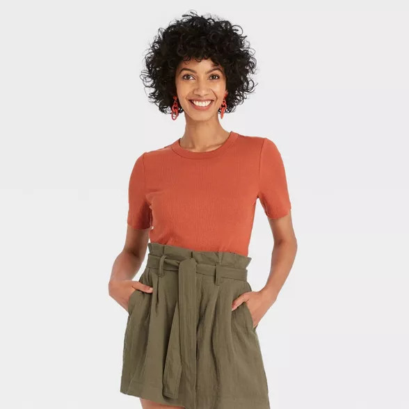Women's Short Sleeve Rib T-Shirt - A New Day™ | Target