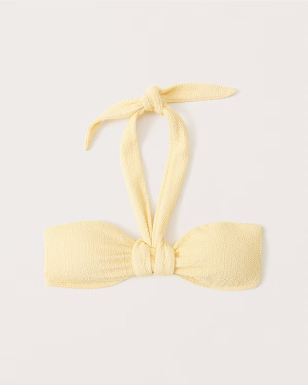 Knot-Front Halter Bandeau Swim Top | Abercrombie & Fitch (US)