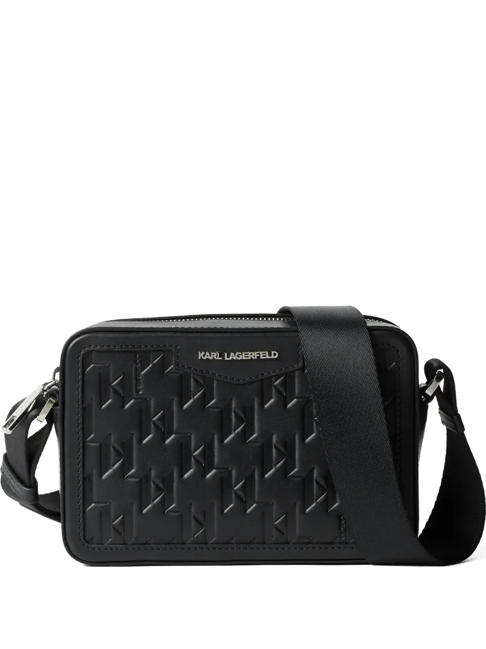 Karl Lagerfeld K/Loom Leather Messenger Bag | Black | FARFETCH | Farfetch Global