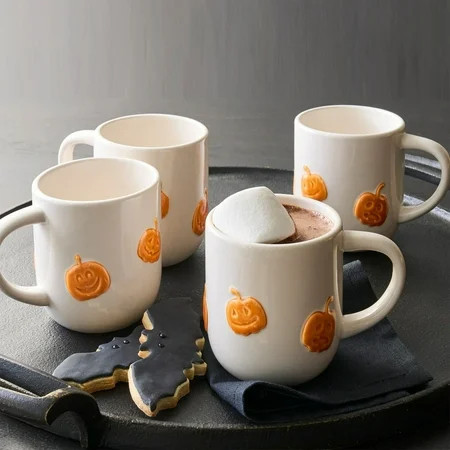 Pottery Barn Jack-O-Lantern Stoneware Mug - Halloween Coffee Cups, Dishwasher Safe Ceramic Mugs for Pumpkin Spice Lattes & Fall Decor | Walmart (US)