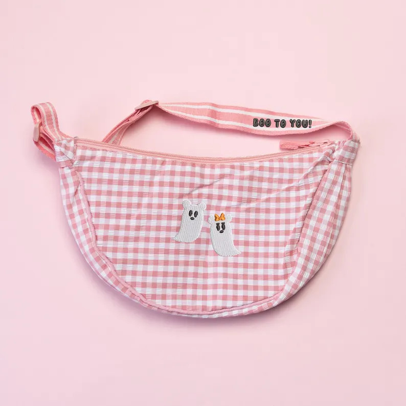 Mickey & Minnie Ghost Gingham Sling Bag - Pink | Etsy (Global)