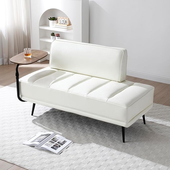 Small Modern Loveseat Couch Sofa, Leather Upholstered 2-Seat Sofa, Love Seat Furniture with 360-D... | Amazon (US)