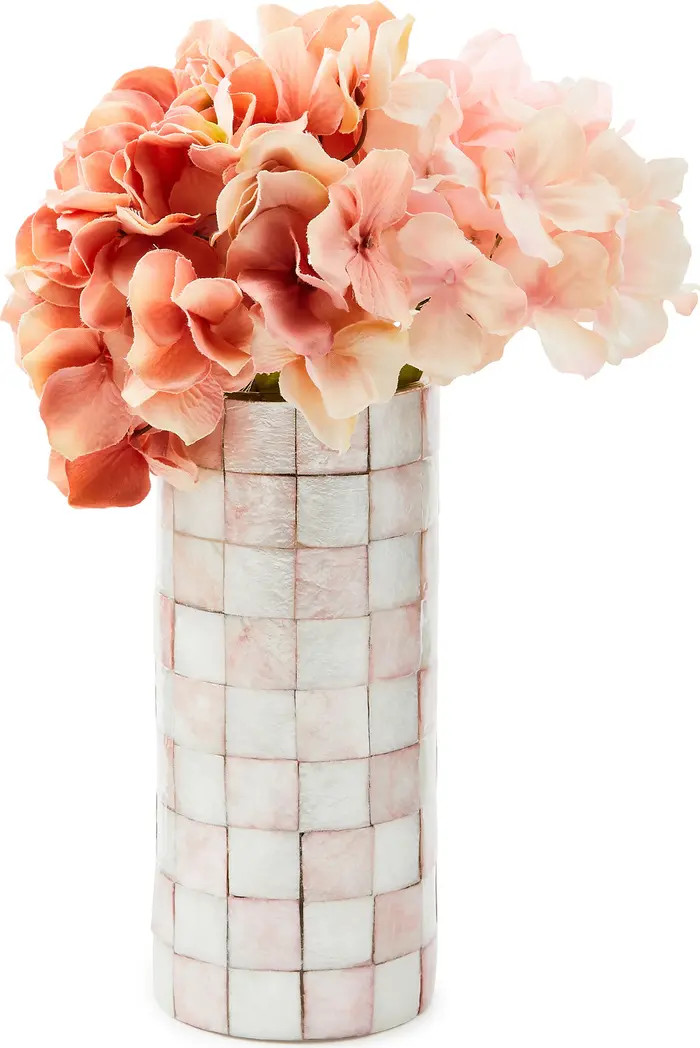 MACKENZIE CHILDS Rosy Check® Capiz Small Vase | Nordstrom | Nordstrom