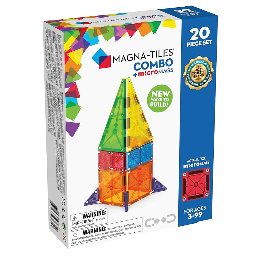 MAGNA-TILES Combo 20-Piece Magnetic Construction Set, The Original Magnetic Building Brand | Amazon (US)
