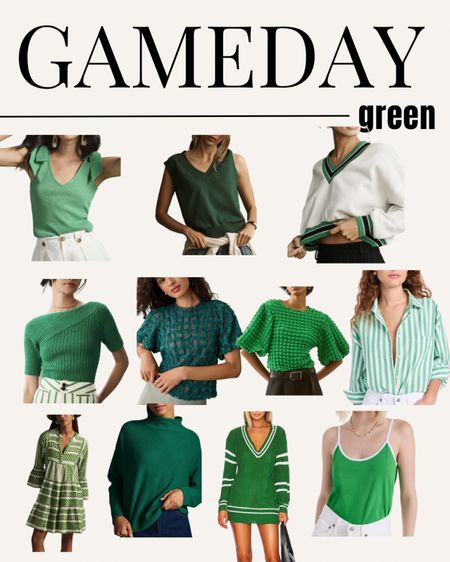 Game day outfit, gameday, football outfit, tailgating, sports event, green tops, green dress, unt, north Texas, packers, Green Bay, notre dame, Michigan state, Baylor, Ohio, Dartmouth, usf, Oregon, cal, jets, Seahawks, eagles, stars 

#LTKU #LTKSeasonal #LTKstyletip