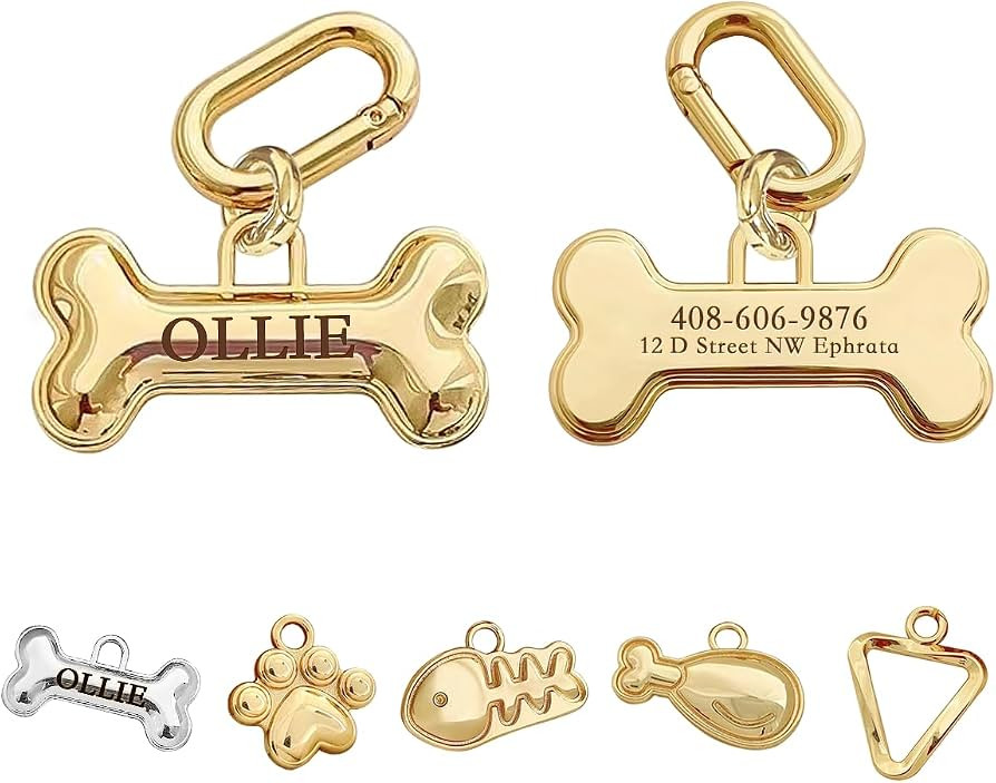 MEMOPAW Dogs Tag Stylish Personalized Double Sided Deep Engraved Cat & Dog Tags Engraved for Pets... | Amazon (US)