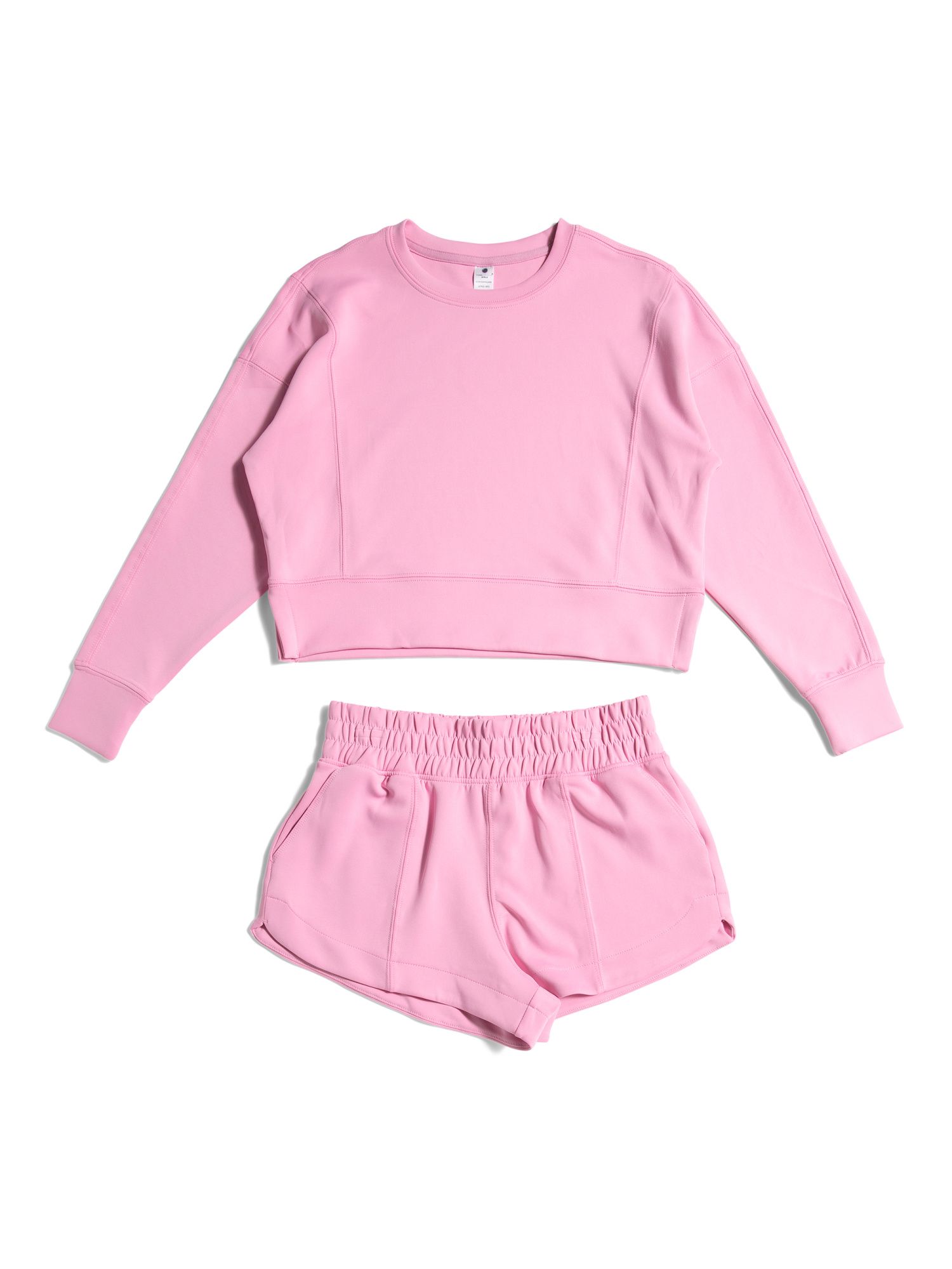 Big Girls 2pc Scuba Sweatshirt And Shorts Set | TJ Maxx