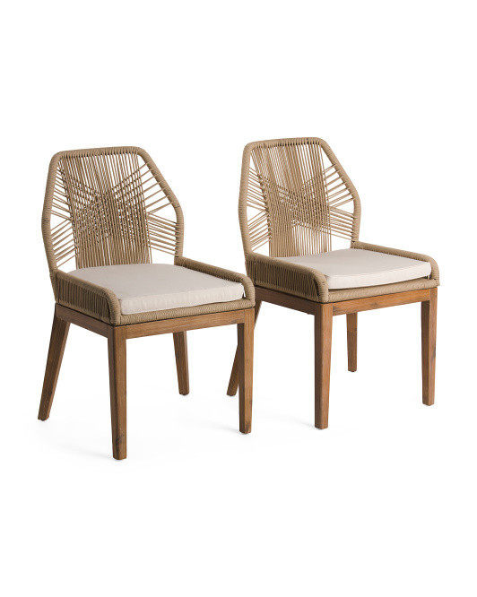 Set Of 2 Rope Crossweave Dining Chairs | TJ Maxx