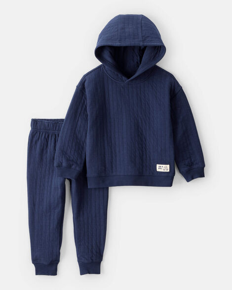 Toddler Boy 2-Piece Hooded Tee & Pant Set - Navy | Carter's Inc