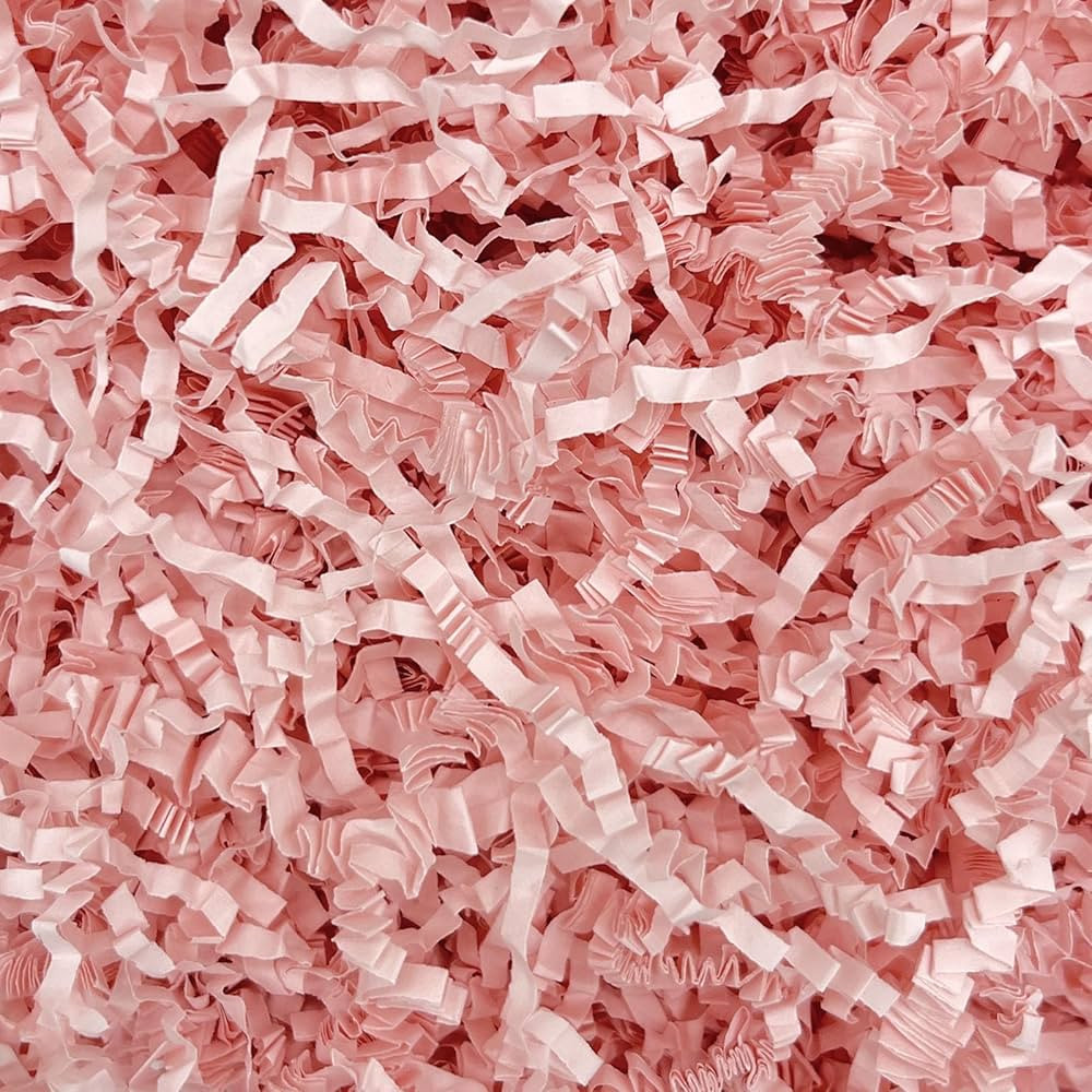 ZEBMOON 1 LB Light Pink Crinkle Cut Paper Shred Filler Great for Gift Wrapping, Basket Filling, B... | Amazon (US)