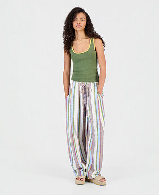 Women's Striped Wide-Leg Pants | Macy's